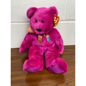 NEW Ty Beanie Buddy‎ Millennium Bear Plush 2000 Embroidered Collectible Toy 14"